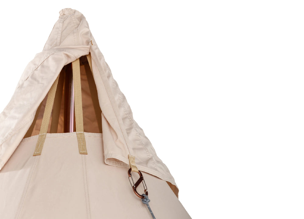 Týpí stan teepee pro děti a tábory s kloboukem ve špici stanu